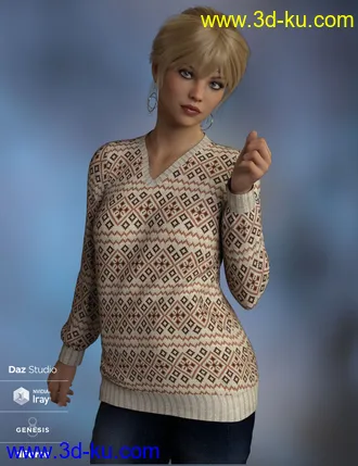 3D打印模型dForce Fair Isle Sweaters for Genesis 8 Female的图片