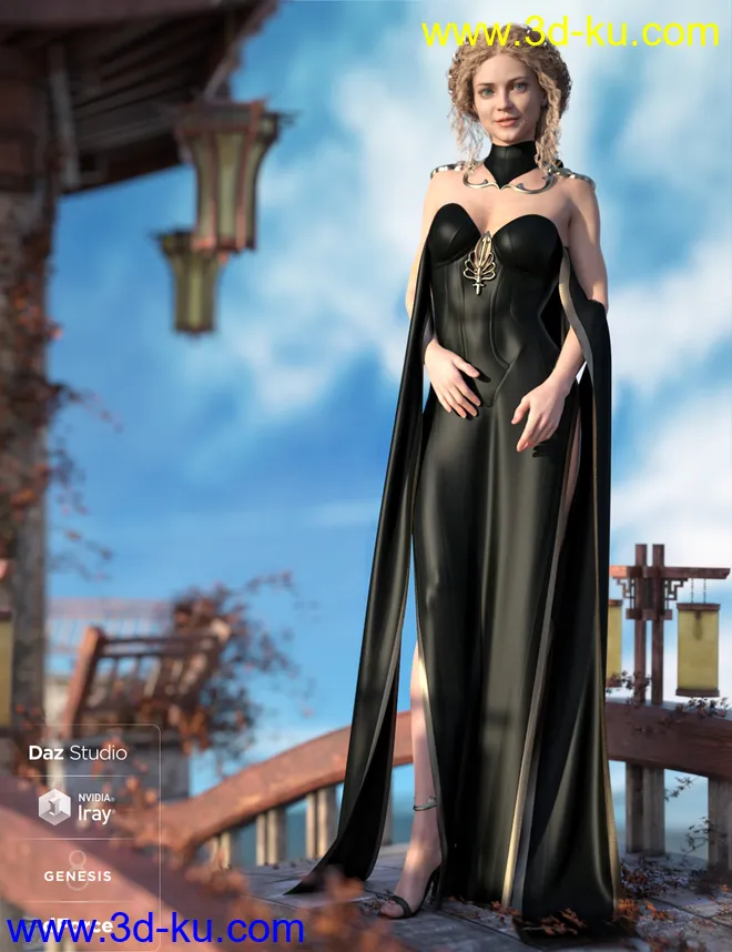dForce Fantasy Cape Outfit Textures模型的图片4