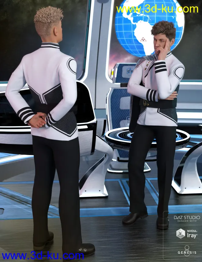 dForce Fleet Commander Outfit for Genesis 8 Male(s)模型的图片4