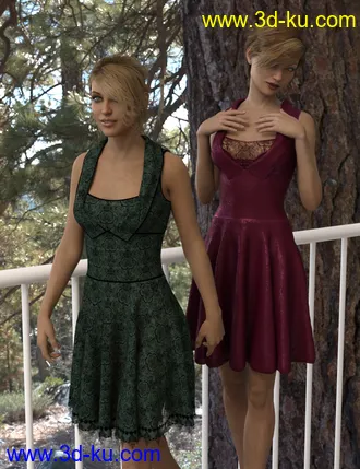 3D打印模型dForce Gored Dress for Genesis 3 and 8 Female(s)的图片