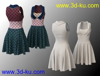 3D打印模型dForce Gored Dress for Genesis 3 and 8 Female(s)的图片