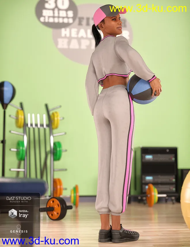 dForce Gym Brat Outfit for Genesis 8 Female(s)模型的图片2