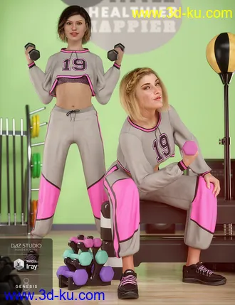 3D打印模型dForce Gym Brat Outfit for Genesis 8 Female(s)的图片