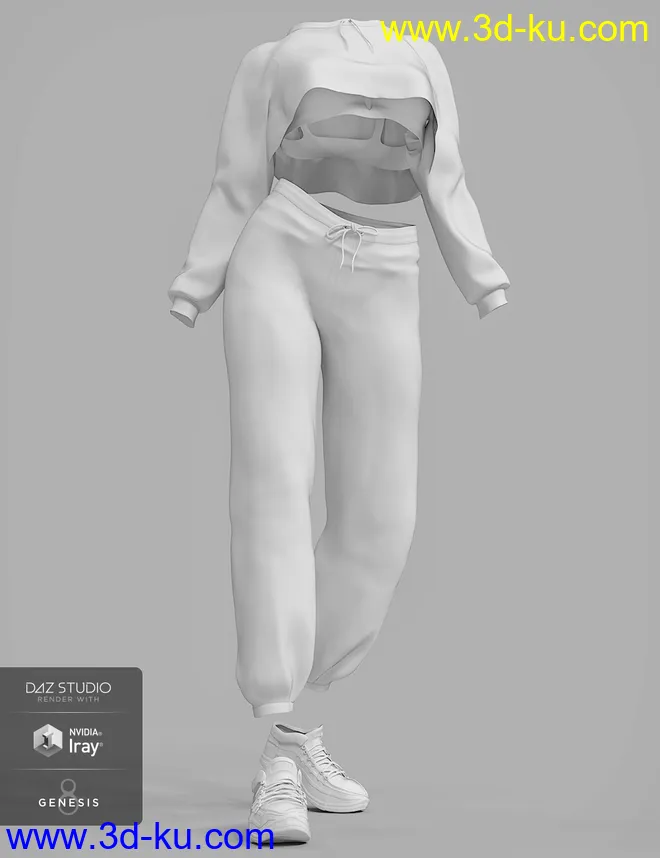 dForce Gym Brat Outfit for Genesis 8 Female(s)模型的图片4