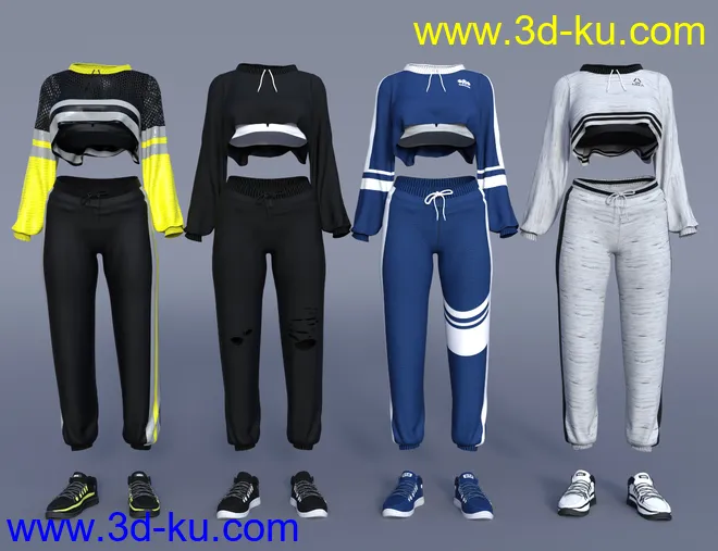 dForce Gym Brat Outfit Textures模型的图片2