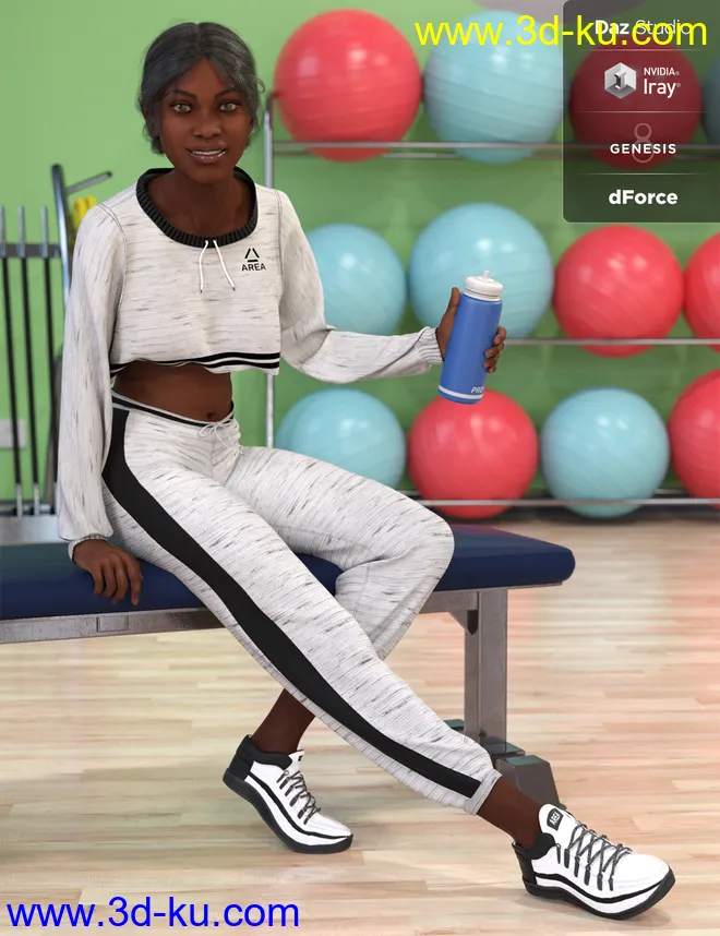 dForce Gym Brat Outfit Textures模型的图片4