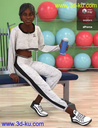 3D打印模型dForce Gym Brat Outfit Textures的图片