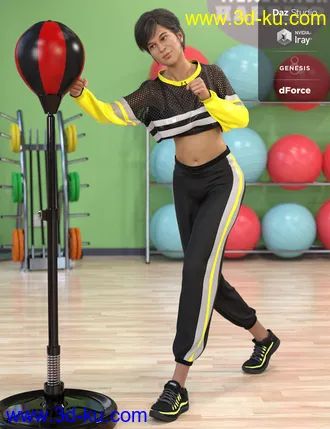 3D打印模型dForce Gym Brat Outfit Textures的图片