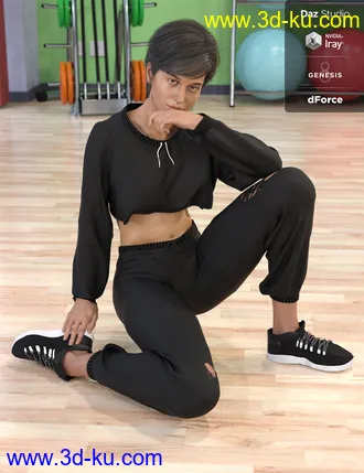 3D打印模型dForce Gym Brat Outfit Textures的图片