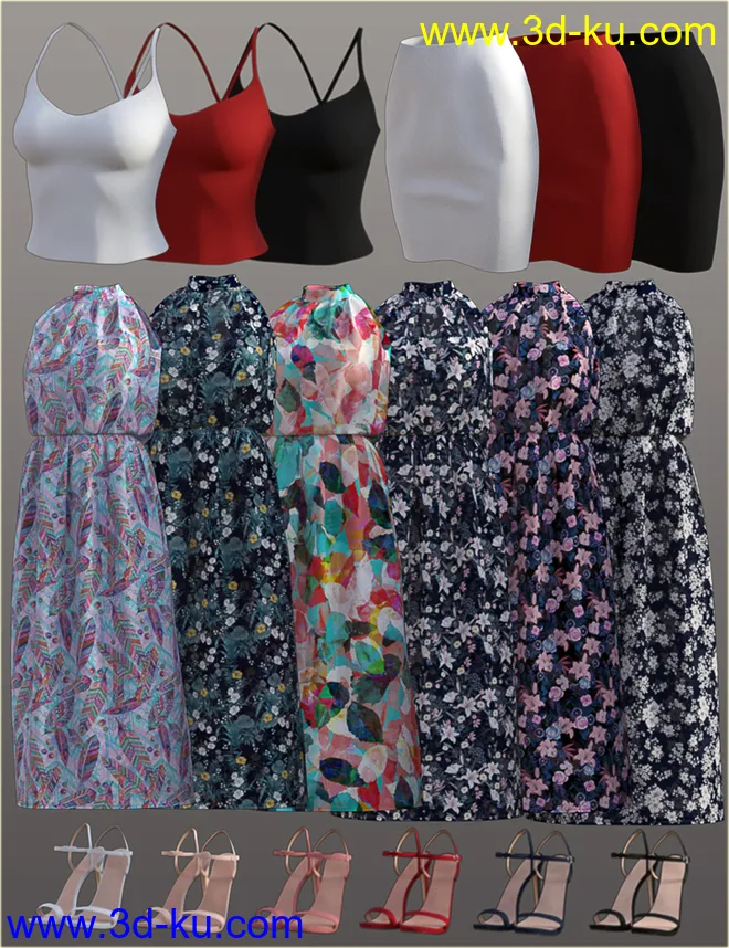 dForce H&C Summer Resort Outfits for Genesis 8 Female(s)模型的图片9