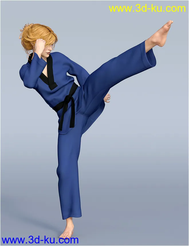 dForce H&C Taekwondo Suit for Genesis 8 Female(s)模型的图片4