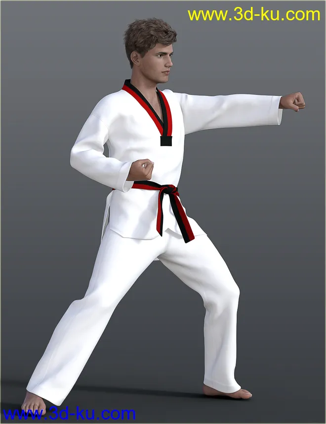 dForce H&C Taekwondo Suit for Genesis 8 Male(s)模型的图片1