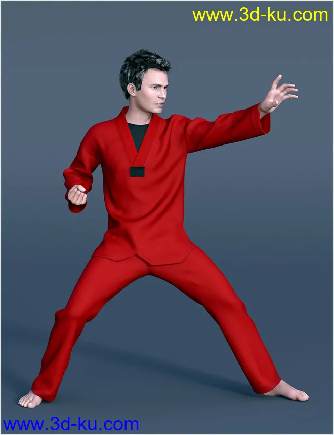 dForce H&C Taekwondo Suit for Genesis 8 Male(s)模型的图片3