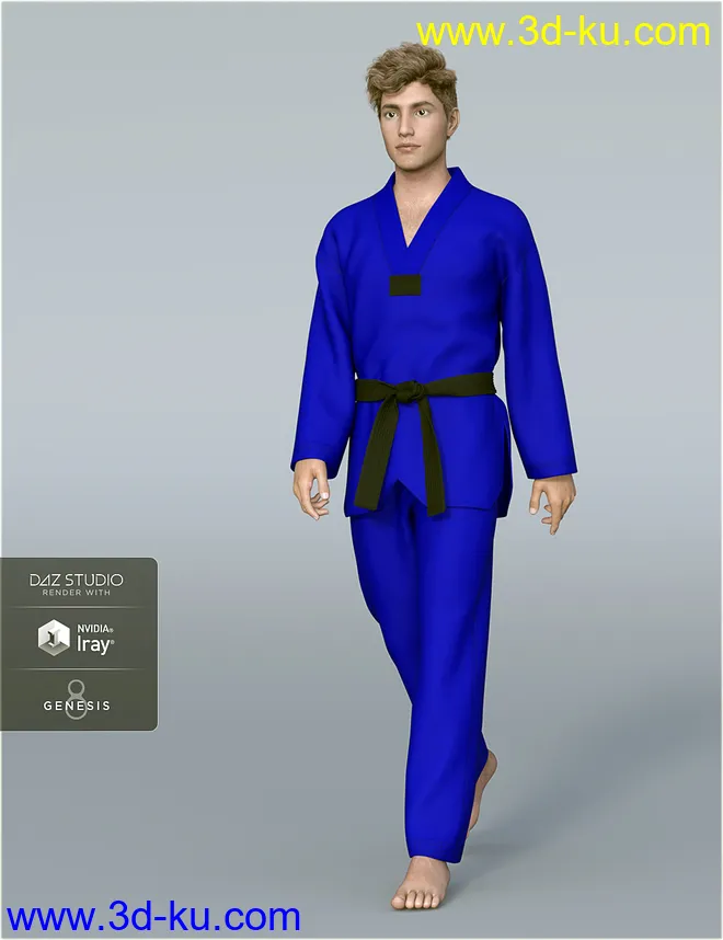 dForce H&C Taekwondo Suit for Genesis 8 Male(s)模型的图片6
