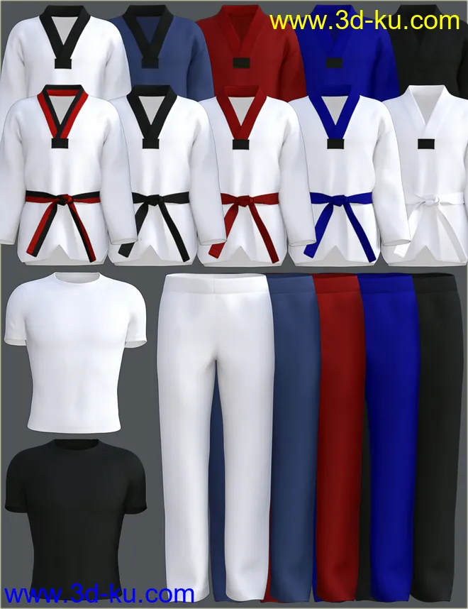 dForce H&C Taekwondo Suit for Genesis 8 Male(s)模型的图片8