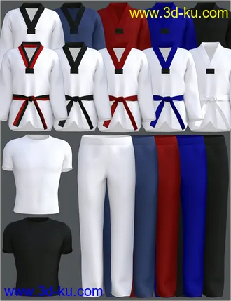 3D打印模型dForce H&C Taekwondo Suit for Genesis 8 Male(s)的图片