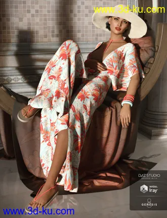 3D打印模型dForce Halcyon Days Outfit for Genesis 8 Female(s)的图片
