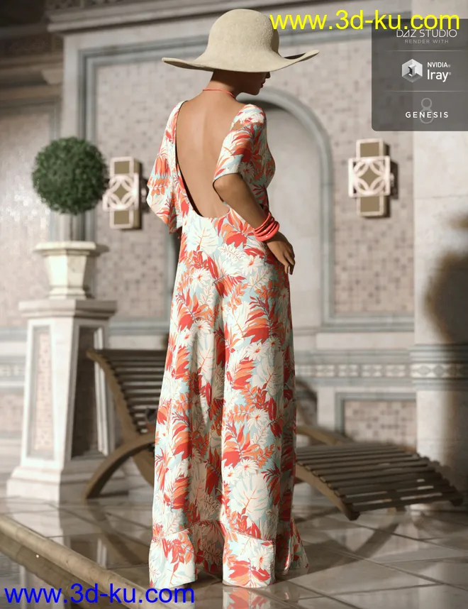 dForce Halcyon Days Outfit for Genesis 8 Female(s)模型的图片3