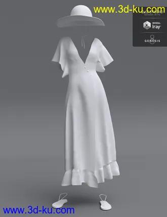 3D打印模型dForce Halcyon Days Outfit for Genesis 8 Female(s)的图片