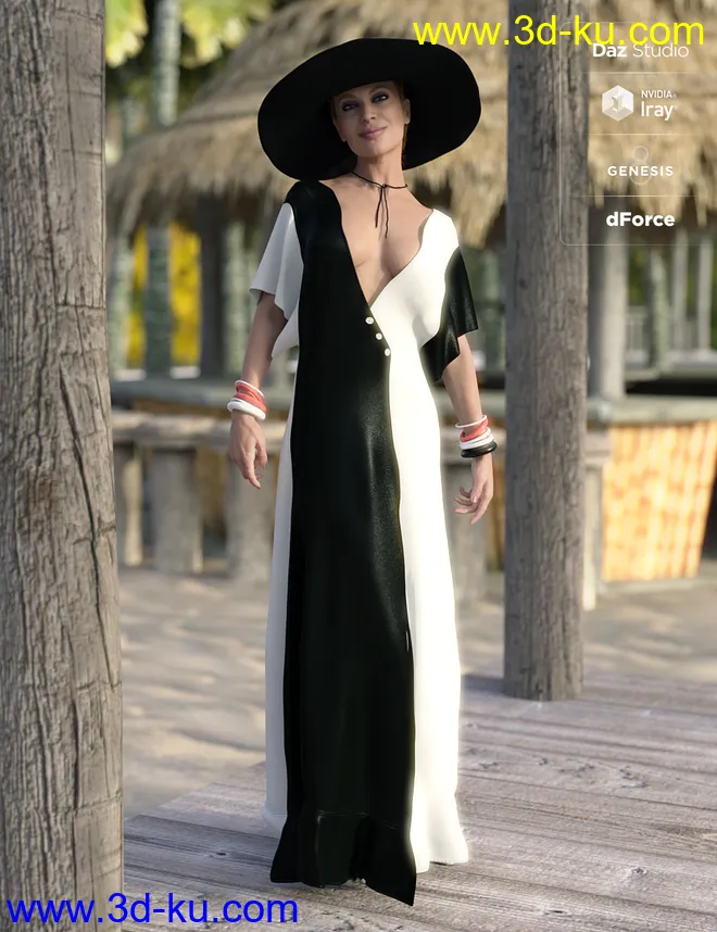 dForce Halcyon Days Outfit Textures模型的图片4