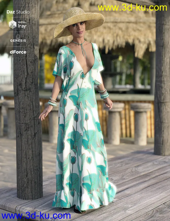 dForce Halcyon Days Outfit Textures模型的图片6