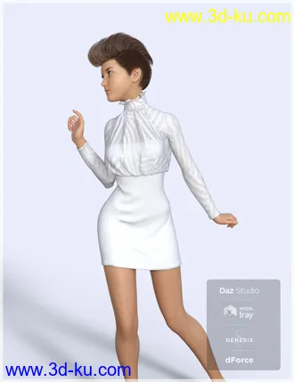 3D打印模型dForce Halter Mini Dress for Genesis 8 Female(s)的图片