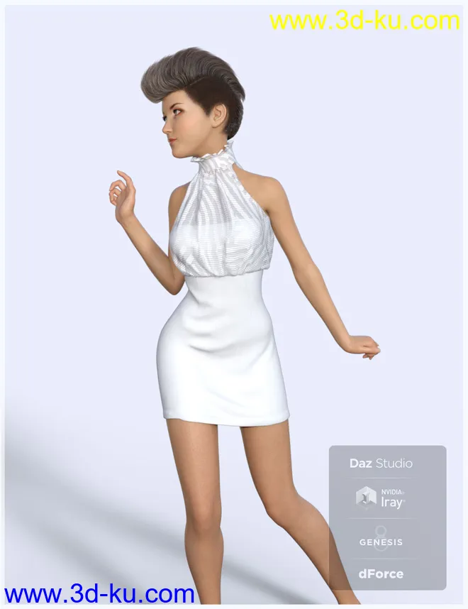 dForce Halter Mini Dress for Genesis 8 Female(s)模型的图片2