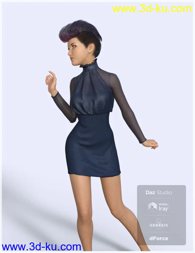 dForce Halter Mini Dress for Genesis 8 Female(s)模型的图片4