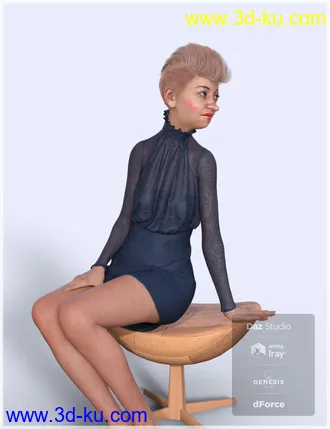 3D打印模型dForce Halter Mini Dress for Genesis 8 Female(s)的图片
