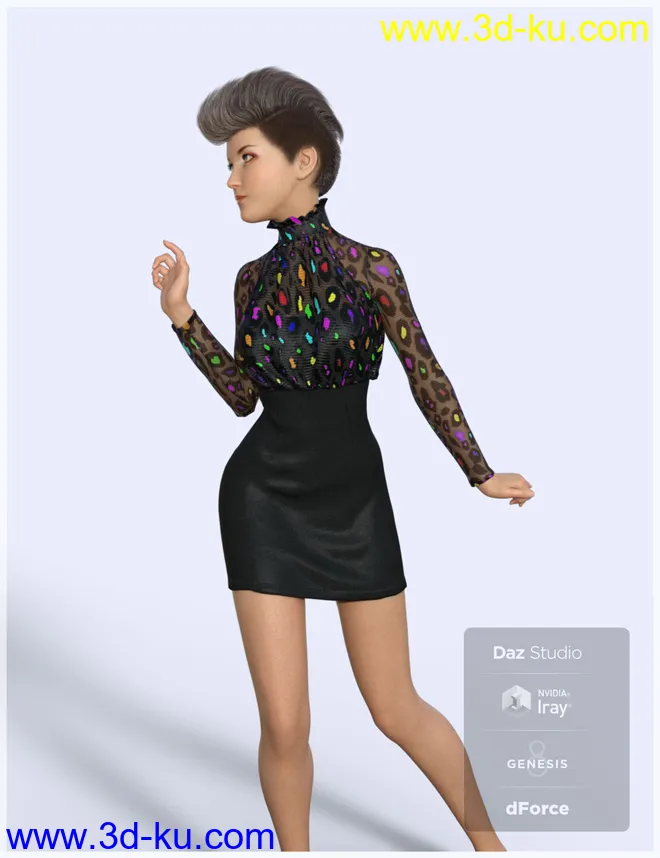 dForce Halter Mini Dress for Genesis 8 Female(s)模型的图片6