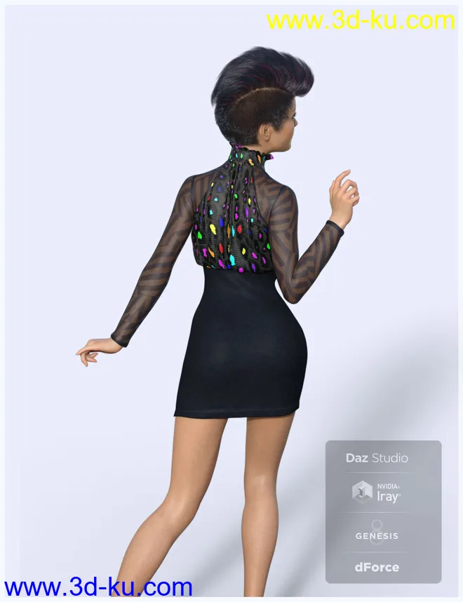 dForce Halter Mini Dress for Genesis 8 Female(s)模型的图片7