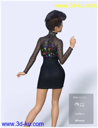 3D打印模型dForce Halter Mini Dress for Genesis 8 Female(s)的图片