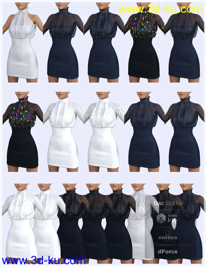 dForce Halter Mini Dress for Genesis 8 Female(s)模型的图片8