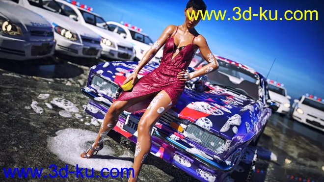 dForce HD Wet and Dry Classic Dress for Genesis 8 Female(s)模型的图片11