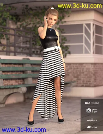 3D打印模型dForce Hi-Low Dress Textures的图片