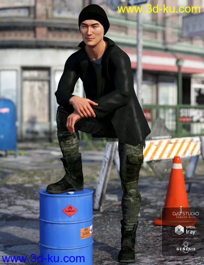 dForce Hot Shot Outfit Textures模型的图片2