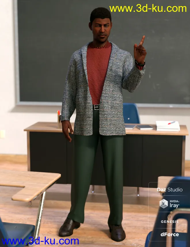 dForce Hudson Outfit for Genesis 8 Male(s)模型的图片1