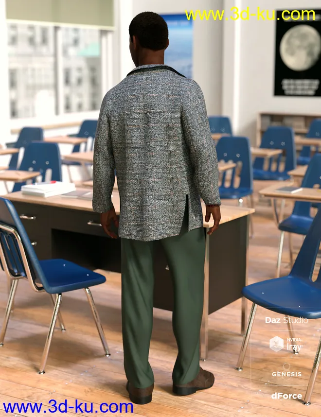 dForce Hudson Outfit for Genesis 8 Male(s)模型的图片3