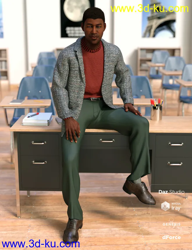 dForce Hudson Outfit for Genesis 8 Male(s)模型的图片4