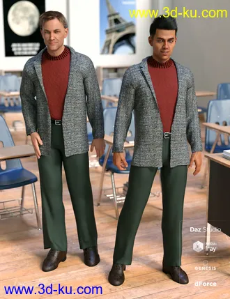 3D打印模型dForce Hudson Outfit for Genesis 8 Male(s)的图片