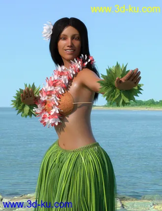 3D打印模型dForce Hula Outfit and Pose Set for Genesis 8 Female(s)的图片