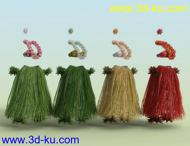 dForce Hula Outfit and Pose Set for Genesis 8 Female(s)模型的图片4
