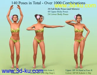 3D打印模型dForce Hula Outfit and Pose Set for Genesis 8 Female(s)的图片