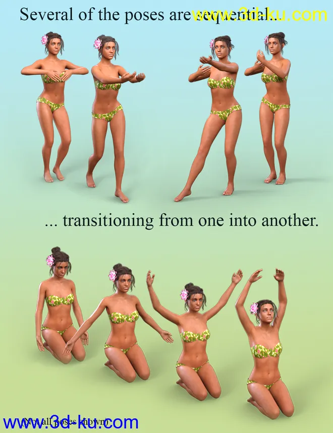 dForce Hula Outfit and Pose Set for Genesis 8 Female(s)模型的图片9