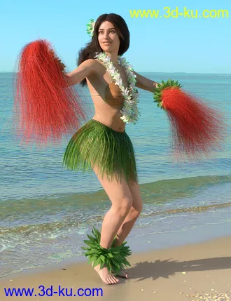 3D打印模型dForce Hula Outfit and Pose Set for Genesis 8 Female(s)的图片