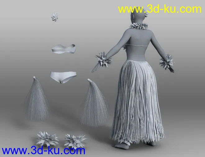 dForce Hula Outfit and Pose Set for Genesis 8 Female(s)模型的图片14