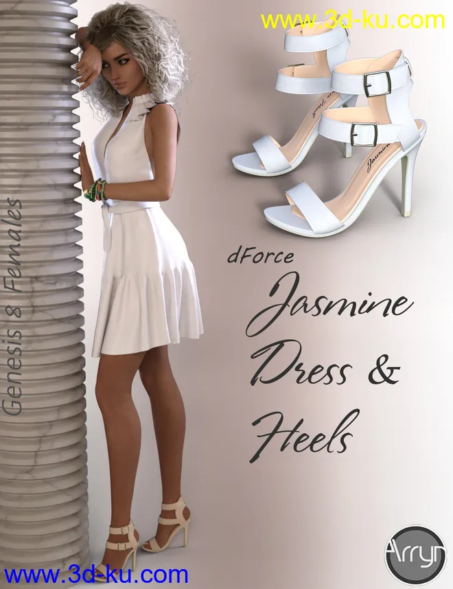 dForce Jasmine Outfit for Genesis 8 Female(s)模型的图片2