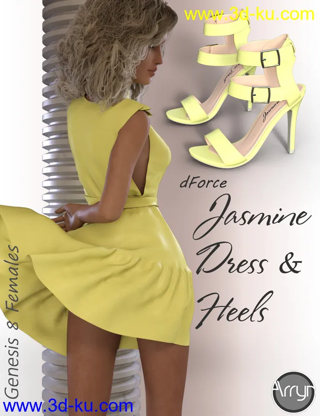 dForce Jasmine Outfit for Genesis 8 Female(s)模型的图片3