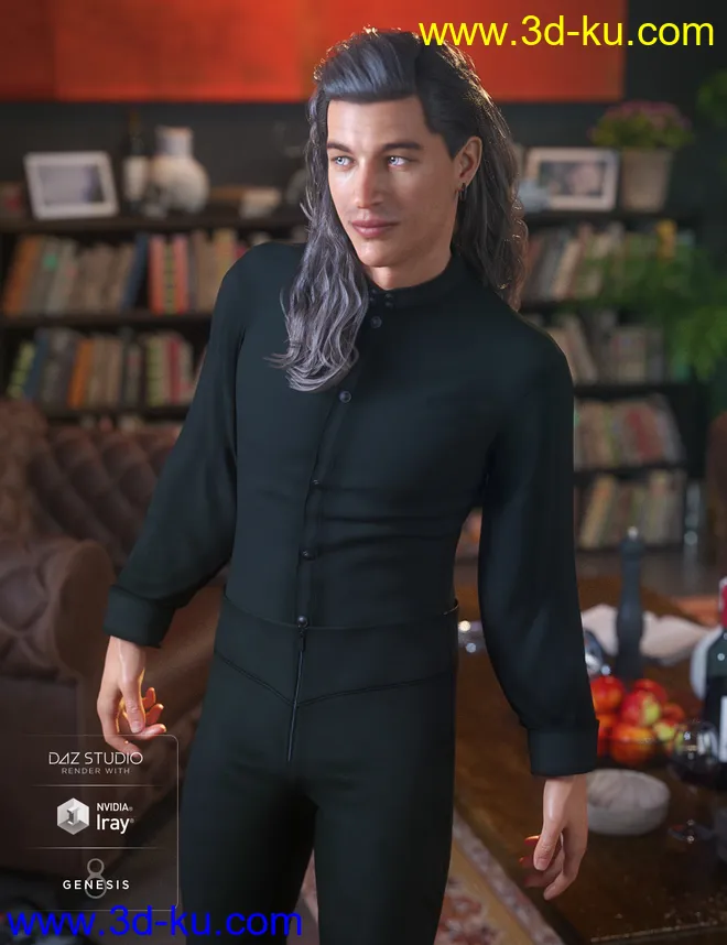 dForce Jasper Black for Genesis 8 Male(s)模型的图片6