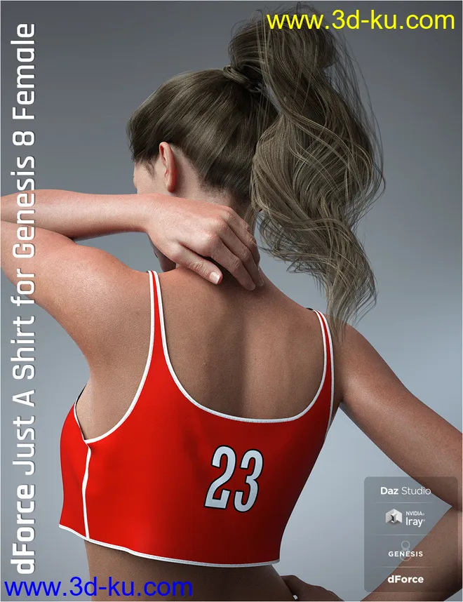 dForce Just A Shirt for Genesis 8 Female模型的图片1